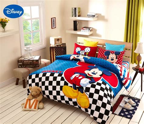 Mickey Mouse Bedding 100 Cotton Cartoon Disney Print Bed Duvet Cover