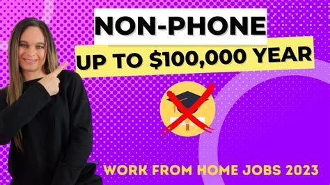 2 High Paying Non Phone Work From Home Jobs 2023 60 000 To 100 000