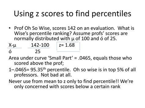 How To Find Percentile With Z Scores