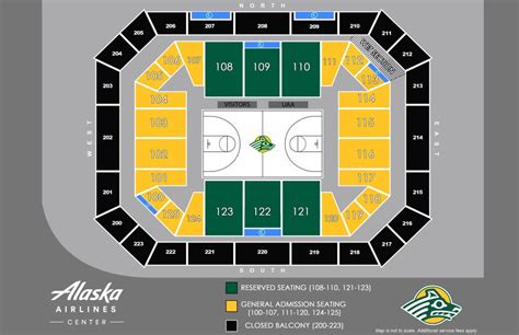 Seating Maps Alaska Airlines Center