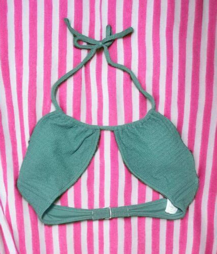 Abercrombie Fitch Swim Suit Top Bandeau Size Xl Green Crochet Bikini