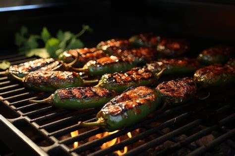 Premium Photo Fiery Bbq Grilled Jalapenos