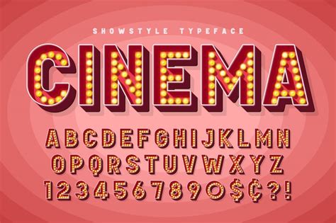 Diseño de fuente de cine retro cabaret letras de broadway Vector