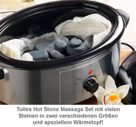 Hot Stone Set mit Wärmegerät professionelle Massage zuhaus