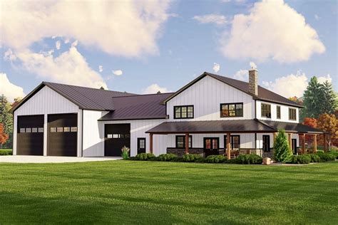 Farmhouse Inspired Barndominium House Plan With Massive Square