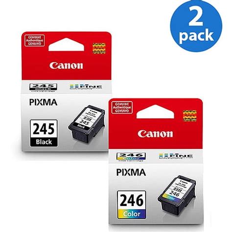 Canon PG-245 Black and CL-246 Tri-Color Inkjet Print Ink Cartridges ...