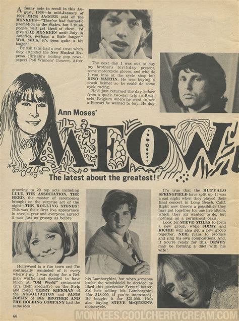 Meow Tiger Beat August 1968 Sunshine Factory Monkees Fan Site