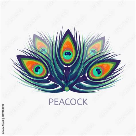 Peacock Logo In Low Polygon Style Peacock Vector Logo And Label For