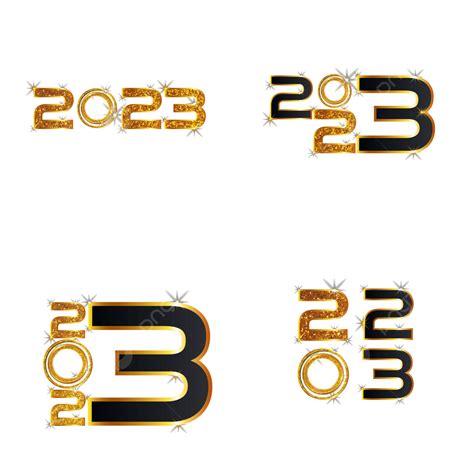 2023 Set Text Effect Golden Luxury Happy New Year 2023 Golden Png