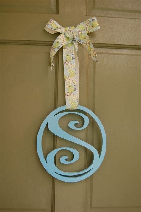 Wood Initial Door Hanger By Positivelypaints On Etsy Door