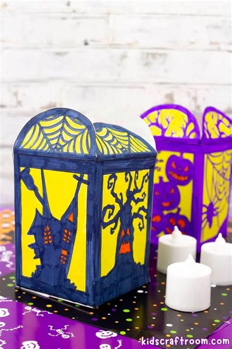 Easy Paper Halloween Lanterns For Kids (Free Printable) - Kids Craft Room