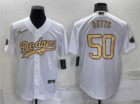 Dodgers 50 Mookie Betts White Nike 2022 MLB All Star Cool Base Jersey