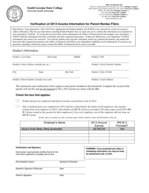 Fillable Online Verification Of Non Tax Filers Income Information