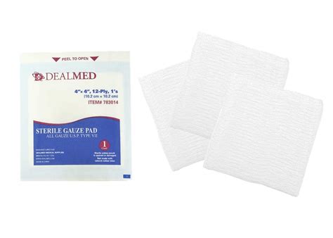 Dealmed Sterile Gauze Pads 100 Count 4 X 4 Gauze Pads