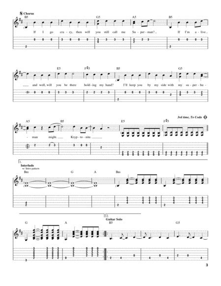 Kryptonite By 3 Doors Down Electric Guitar Digital Sheet Music