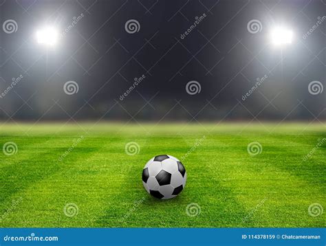 Soccer field in night stock image. Image of night, sport - 114378159