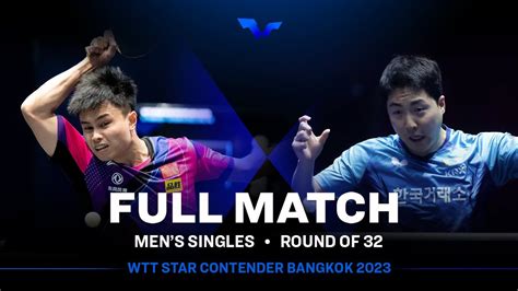 Zhou Qihao Vs Lim Jonghoon MS R32 WTT Star Contender Bangkok 2023