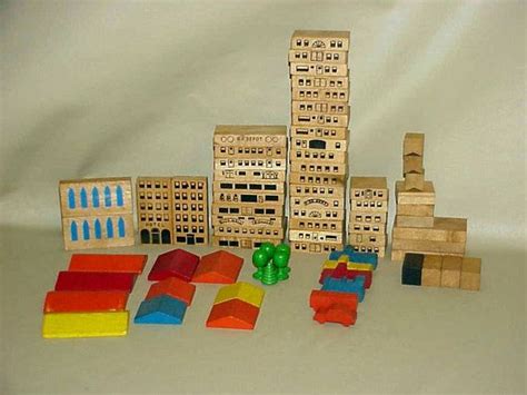 Vintage S Playskool Wood Building Blocks Painted Silk Etsy