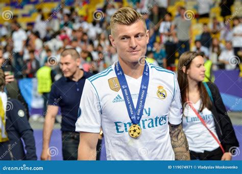 Kyiv Ukraine May 26 2018 Toni Kroos Of Real Madrid Celebrate The