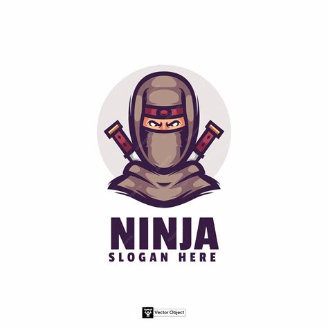 Desenho Do Logotipo Do Ninjas Vetor Premium