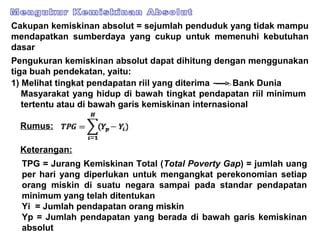 Kemiskinan Ketimpangan Dan Pembangunan Ppt