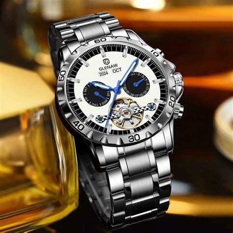 GLENAW New Automatic Mechanical Men S Watch Luxury Tourbillon