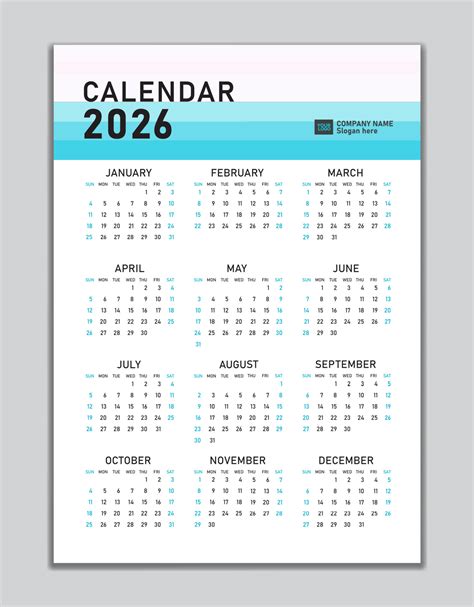 Wall Calendar Template Desk Calendar Design Week Start