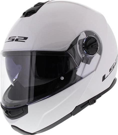 LS2 FF325 Strobe Solid Systeemhelm Motorhelm Glans Wit Maat XL