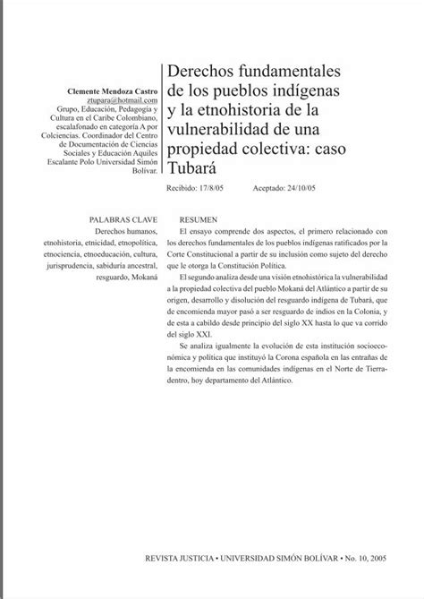 Pdf Derechos Fundamentales Clemente Tubara Homestead Comtubara