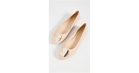 Tory Burch Claire Quilted Ballet Flats In Natural Lyst