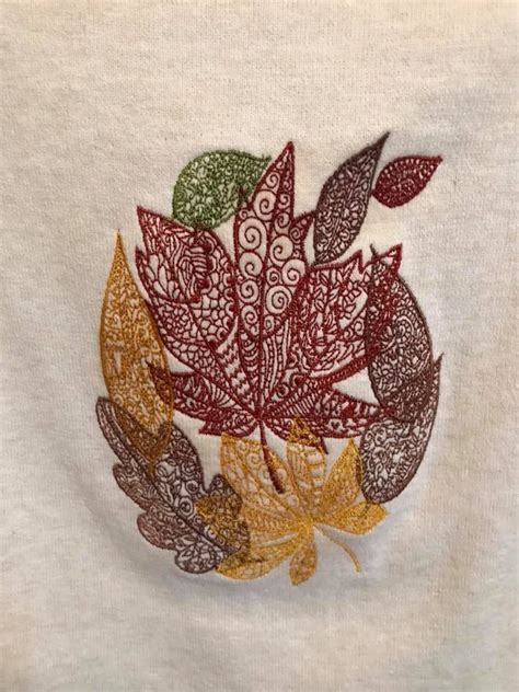 Autumn Leaves Embroidery Design