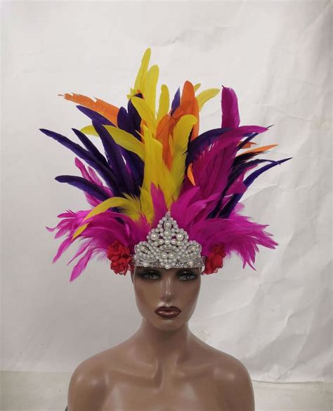 Carnival Feather Crown Festival Feather Headpiece Feather Headdress