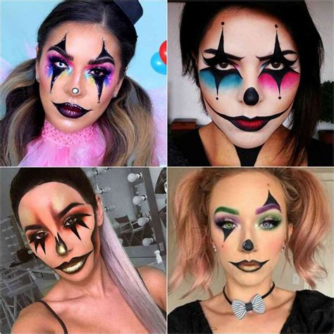 Idee De Maquillage Pour Halloween Femme Clown Palette De Couleurs