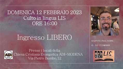 Culto In Lingua Lis Notizie Chiesa Cristiana Evangelica Adi Modena