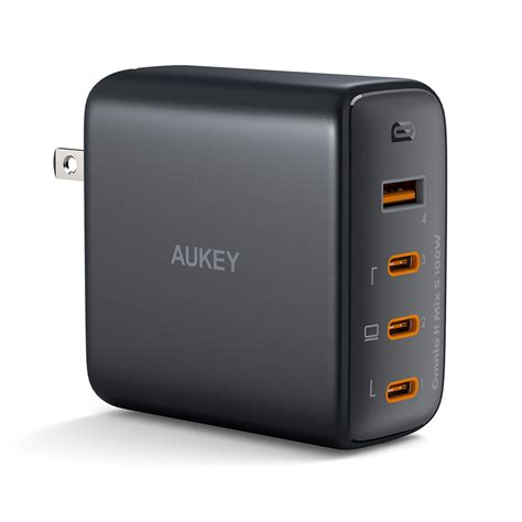 อะแดปเตอร AUKEY Wall USB Charger 1 USB A 3 USB C PD100W GaN Tech