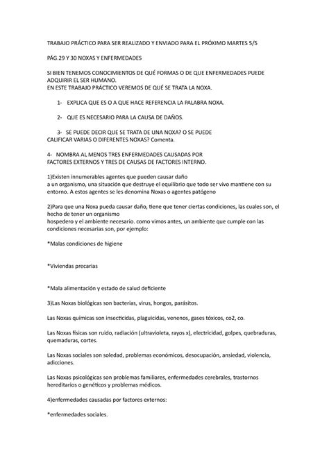 Noxas Y Enfermedades En Este Trabajo Pr Ctico Veremos De Qu Se Trata