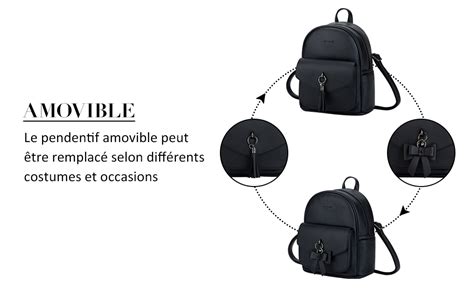 ECOSUSI Petit Sac à Dos Femme Antivol Mini Sacs Portés Dos en Cuir PU