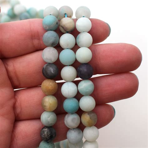 Rainbow Amazonite Beads 8mm Frosted Multi Colored Round Beads Sold