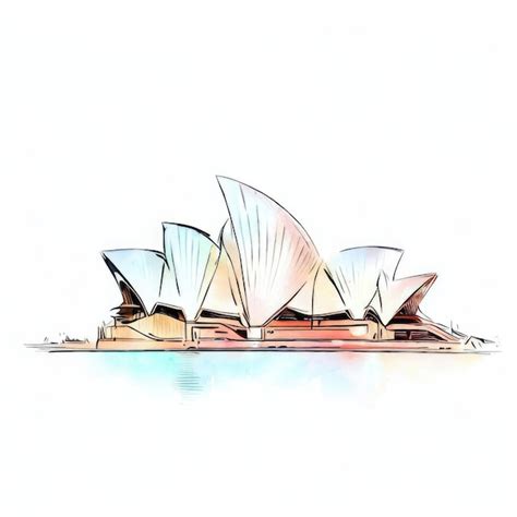 Premium Ai Image Symphony Of Colors Watercolor Illustration Of Sydney