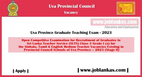 Recruitment Of Graduates To Teacher Vacancies In Uva Province Schools