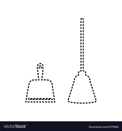 Dustpan Sign Scoop For Cleaning Garbage Royalty Free Vector