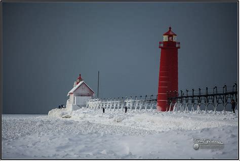 Grand Haven Lighthouse In Ice Picture Michigan