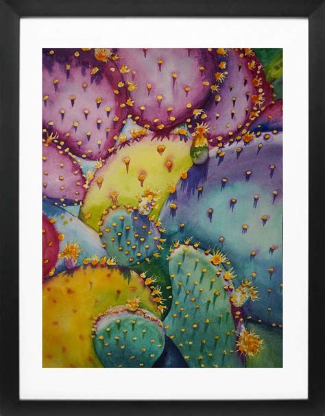 Cactus Painting Original Art Flower Watercolor Painting Still - Etsy