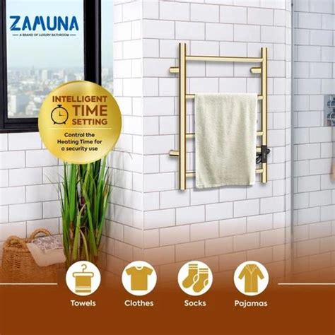 Wall Mount Stainless Steel 4 Rod Golden Ss Electric Towel Warmer At Rs