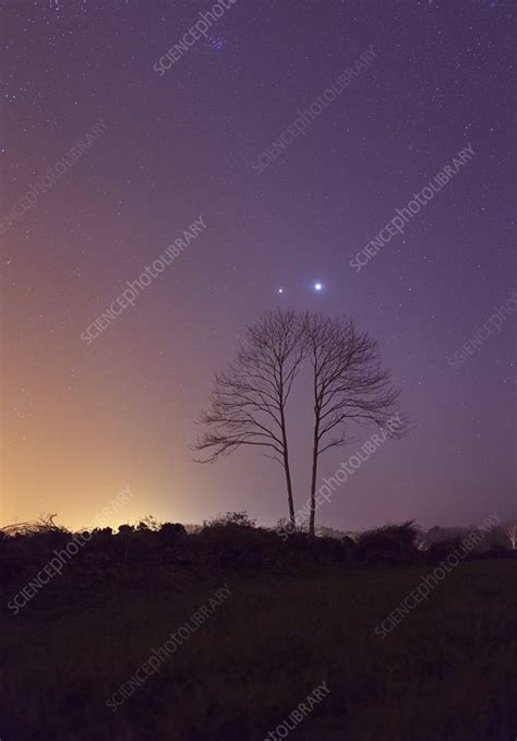 Conjunction of Venus and Jupiter - Stock Image - C012/4899 - Science Photo Library