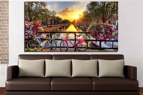 Amsterdam Print Wall Art Canvas Bridge Print Winter Decor City - Etsy