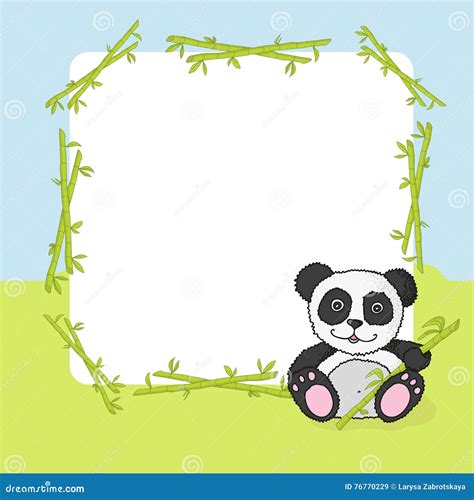 Panda Frame Border Vector Illustration Cartoondealer