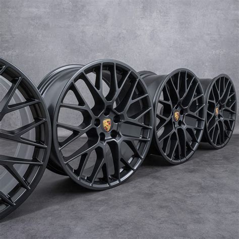 Original Porsche 20 Inch Rims Macan I II RS Spyder Aluminum Rims Matt Black