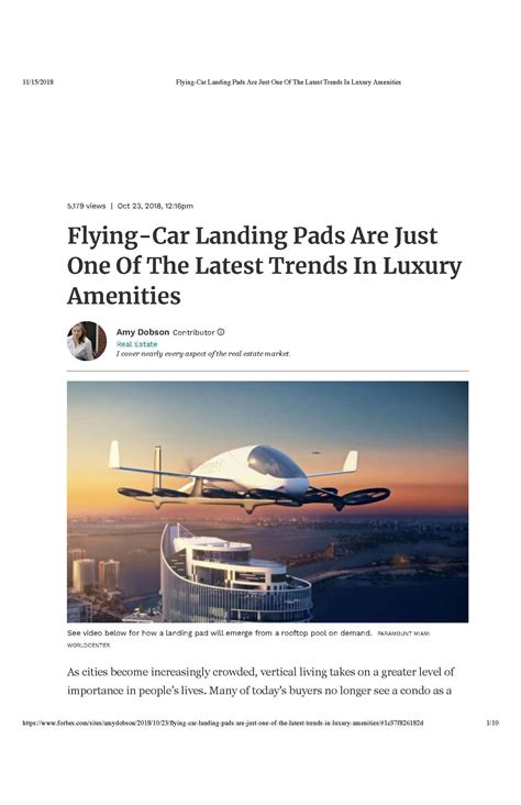 Flying-Car Landing Pads Are Just One Of The Latest Trends In Luxury