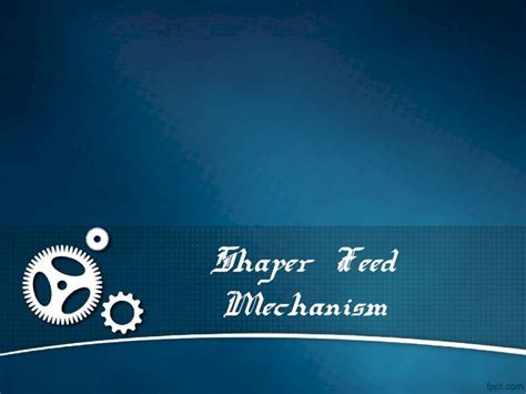 Pdf Theory Of Machines Shaper Feed Mechanism Dokumentips